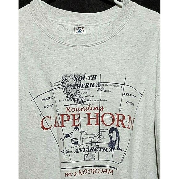 Delta Other - Cape Horn Crewneck Vintage Sweatshirt  XXL Mens Gray Rounding Cape Horn Map